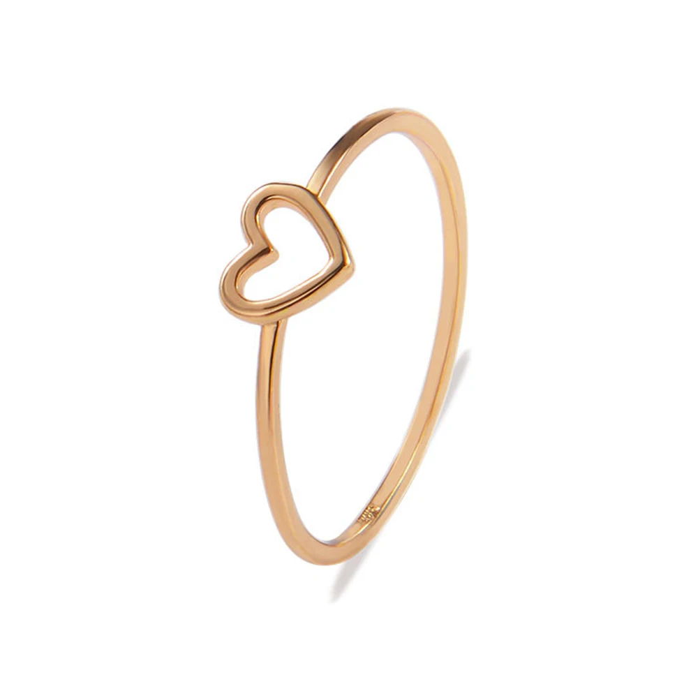 Корейские Простые полые кольца в форме сердца с логотипом медные ювелирные изделия посеребренные кольца для мужчин и женщин кольцо