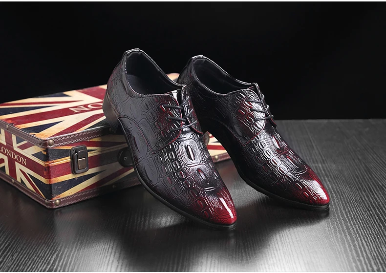 Mens Oxfords Shoe Formal Casual Shoes Men Size 46 Oxfords Pu Leather Emboss Crocodile Men Casual Shoes Leather Lace Brogues Shoe (4)
