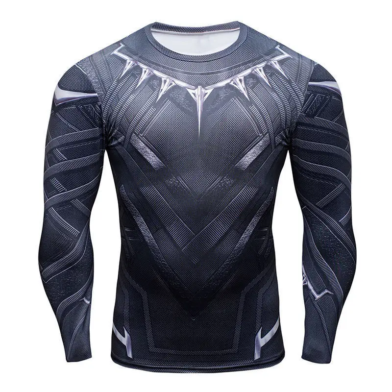 New Black Panther T-Shirt Cosplay Captain America Civil War Sport Tights T-Shirt1