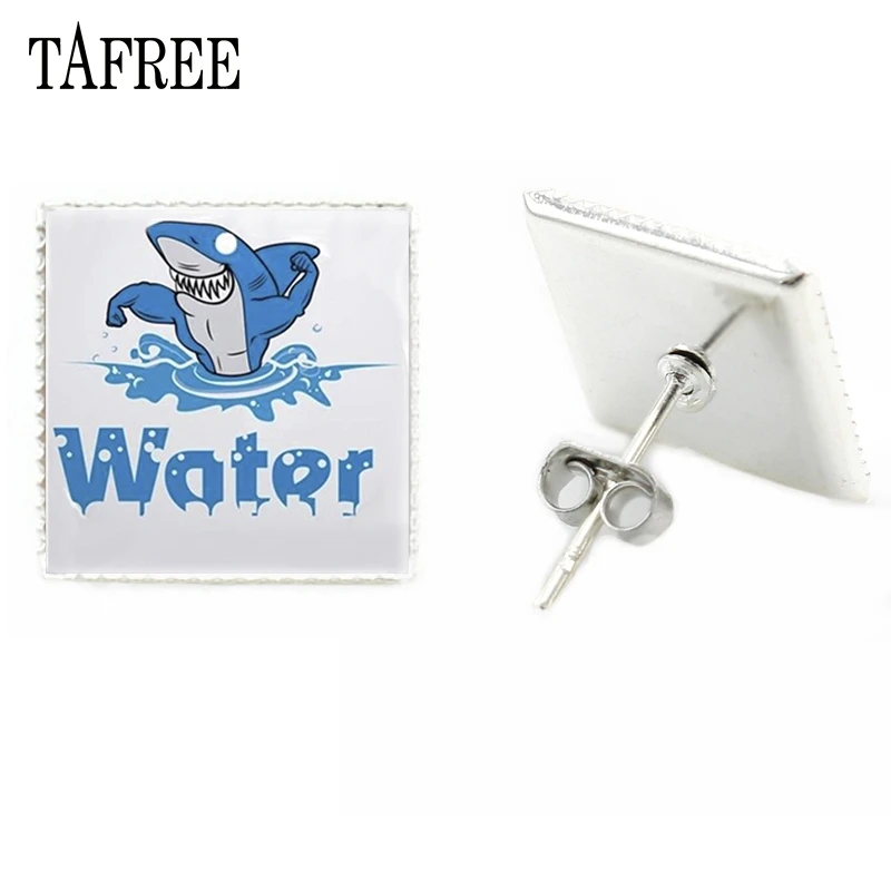 TAFREE модные квадратные серьги гвоздики для занятий спортом и фитнесом с