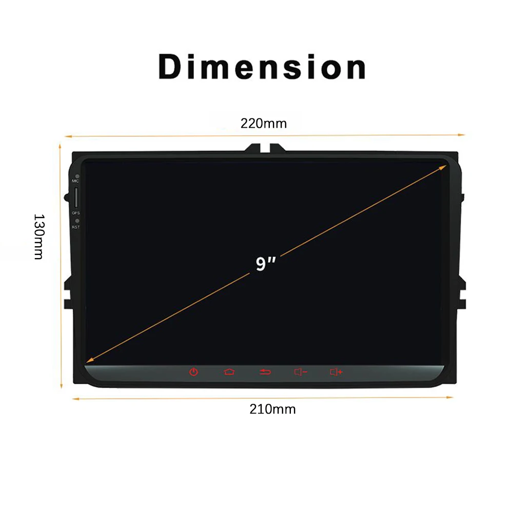 Excellent Eunavi Android 9.0 2 DIN Car GPS PLAYER for Seat Altea Toledo VW GOLF 5/6 Polo Passat B6 CC Tiguan Touran RADIO RK3399 4G+64G 4