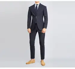 Новинка 2019 года Модные мужские Slim Fit бизнес костюм мужской плед полосатый Свадебные смокинги для женихов костюмы 2 шт. уход за лошадьми