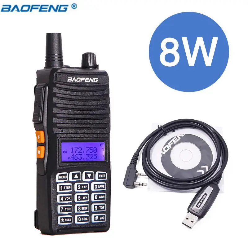 

Baofeng UV-82 II High Power 8W Walkie Talkie Upgrade of UV82 Dual 2 PTT Portable Two way Radio VHF UHF UV 82 Transceiver+Cable