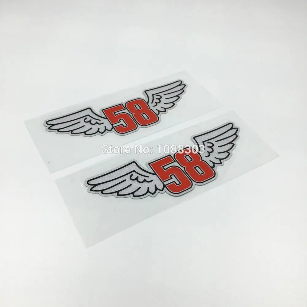 Автомобильный Стайлинг 2 шт./лот Wings Super Sic Marco Simoncelli 58 наклейки для автомобиля