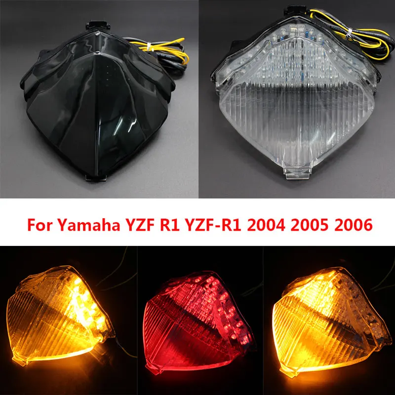 Nuoxintr Rear Tail Light Brake Turn Signals LED Light For Yamaha YZF R1 2004 2005 2006 Tail Light Brake Flasher Lamp