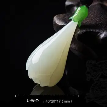 

natural handmade jade Hetian white jade flower pendant necklace pendant female models magnolia pendant