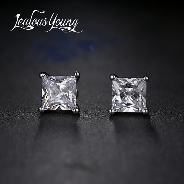 Clic Square Cubic Zirconia Stud Earrings For Men Small Cz Crystal Clic Square Cubic Zirconia Stud Earrings For Men Small Cz Crystal Women Studs Ear Party