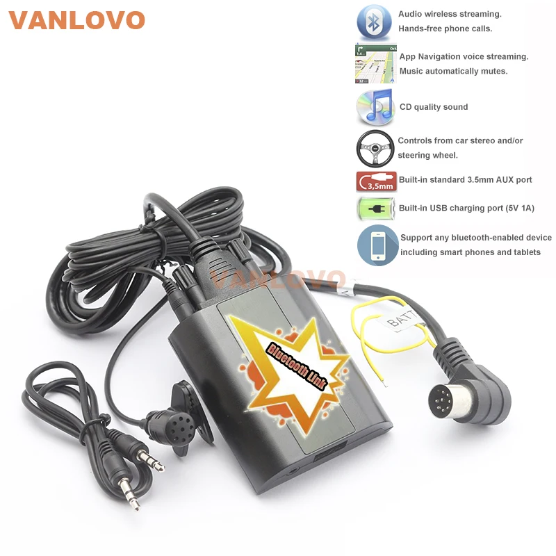 Автомобильный комплект Bluetooth Link с адаптером интерфейса Aux in для Volvo C70 S40 S60 S80 V40 V70