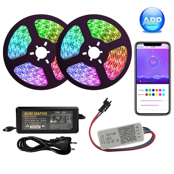 

DC 12V WS2811 BluetoothLED Strip 5050 SP110E APP Controller RGB addressable Led Strip Light 2811 pixel strips Set