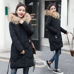 Зимняя женская пуховая куртка высокого качества длинное пальто утолщенная однотонная куртка модная повседневная теплая толстовка с