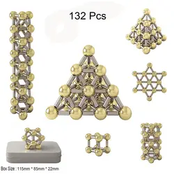 132 шт Магнит "сделай сам" Construction Set магнитная палочка и мячи строительных блоков Непоседа набор игрушек, металлические головоломки стол