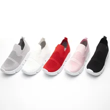 Новинка; Женская Осенняя прогулочная обувь; легкие Тренеры для бега; Дышащие Трикотажные мужские кроссы для бега