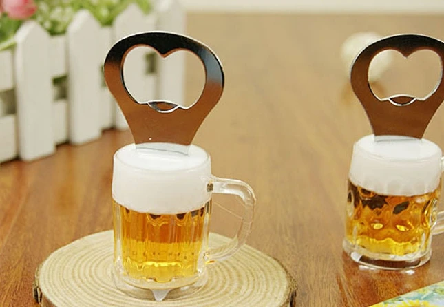 

100pcs/lot Metal 3.9cm*9cm Beer Cup Shape Fridge Magnet Beer Bottle Opener for Kitchen Bar Party Supplies