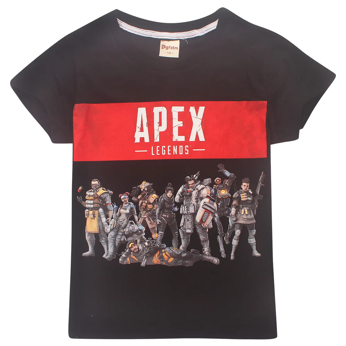 Коллекция года, красный топ, короткая футболка с героями игры Apex Legends детская повседневная одежда футболка из хлопка для мальчиков и подростков одежда для маленьких девочек+ Кепка - Цвет: t8436black