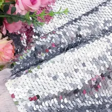 GLace 1Y/лот 7 мм Серебряная ткань с белыми пайетками рыбья чешуя блесток чистая ткань кружевная ткань для платья свадебное украшение TX828