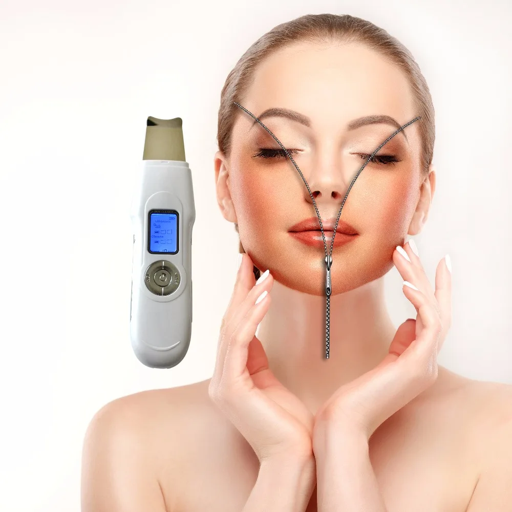 

New Digital Ultrasonic Facial Peel LCD Face Skin Scrubber Machine Deep Pores Cleaning Skin Whitening Blackhead Removal Device