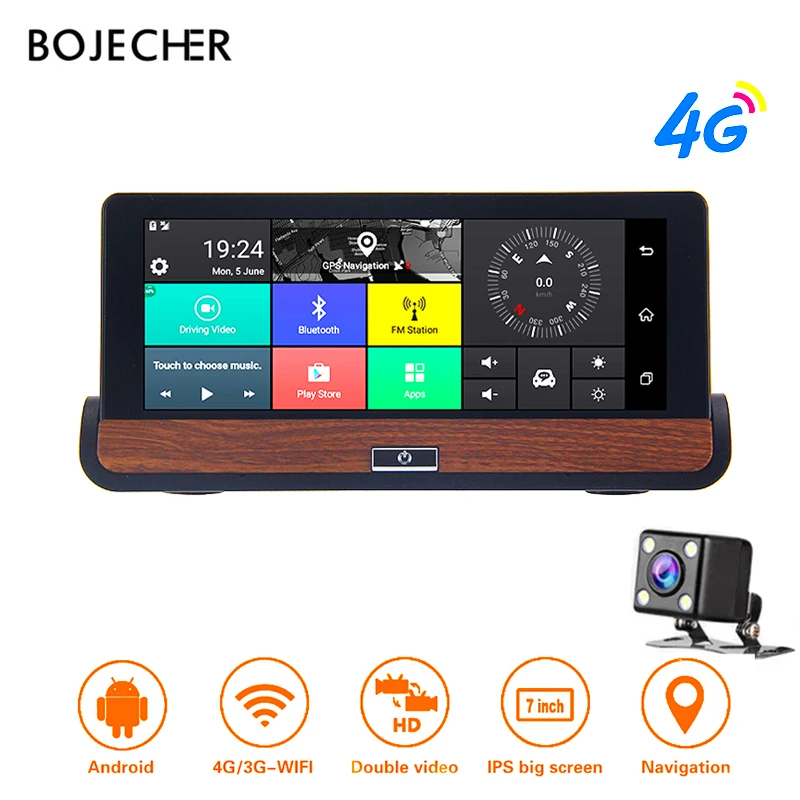 E31 Pro Cámara del DVR del coche de 78 pulgadas 4G coche DVR Dash Cam ADAS WIFI Android 51 GPS de n