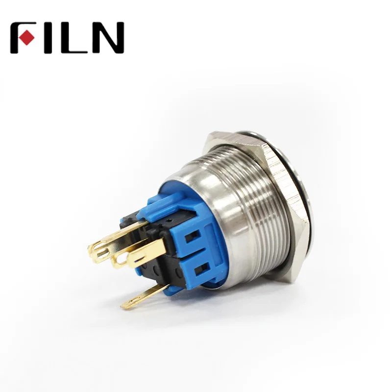 25mm stainless steel ring led 3v 6v 12v 24v 48v 220v blue green white yellow red Latching 1NO 1NC SPDT metal push button switch (4)