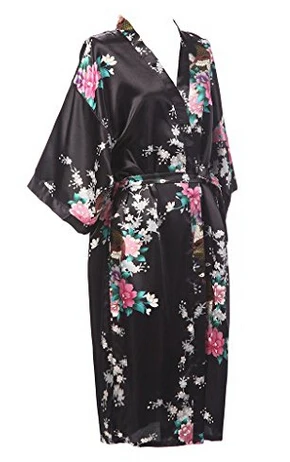 Women sleepwear bride robes silk robe silk satin wedding bride bridesmaid robe floral bathrobe short kimono night bath fashion dressing gown
