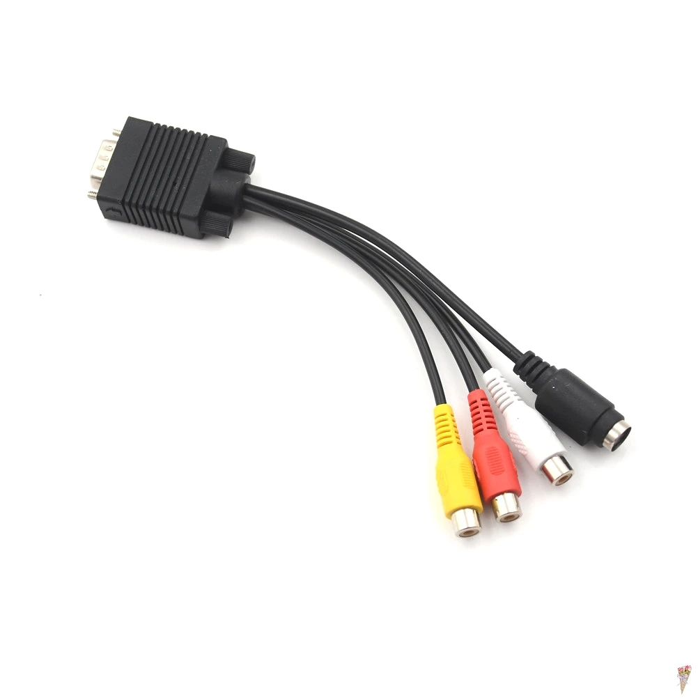 1 шт. видео кабель для ноутбука ПК HDTV разъем VGA папа к S Video 3 RCA Джек Женский