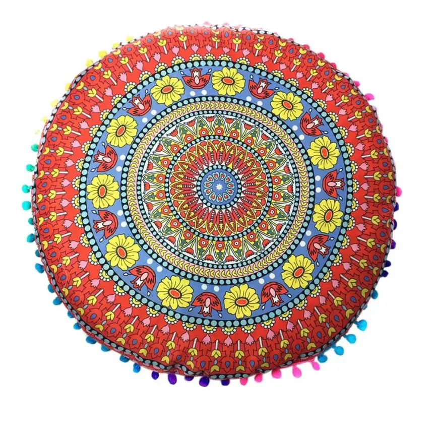 

High-quality Multifunctional Durable Decorative Indian Mandala Floor Pillowcase Round Bohemian Cushions Almofada Sierkussen