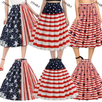 

USA Women's High Waist Casual Pleated Skirt Midi Party Pencil Skirts