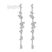 SINZRY/летние ювелирные изделия, серьги-гвоздики геометрической формы с фианитом, модные блестящие серьги ручной работы для женщин