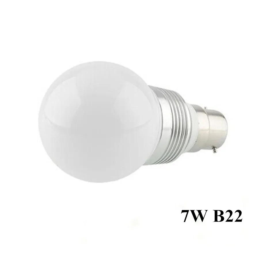 Полноцветная Светодиодная лампа E27 E14 B22 RGB 5 Вт 7 светодиодный шар 110 В 220