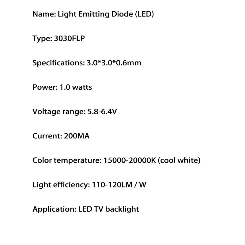 200 шт./лот Новинка высокомощный лампа холодного света бусины 6v для ремонт lcd-телевизоров led-Телевизор подсветка полосы света-диод 3030 smd