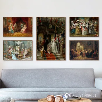 

classical count figures party scenery set canvas printings oil painting printed on cotton no frame home wall art decoration