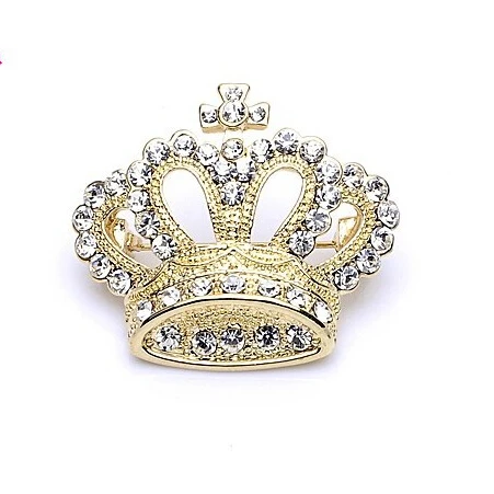 

Hot sell Newest crystal brooch silver plated fashion brooches clear gem cutout design gold brooch gifts for women party female