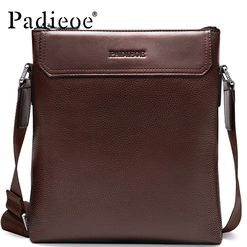 Padieoe Luxury Genuine Leather Handbag Crossbody Bag for Men Business Men Cow Leather Clutch Shoulder bag male Messenger Bags