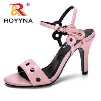 

ROYYNA 2019 Women Sandals Ladies Casual High Heels Fashion Shoes For Woman Pumps Shoes Solid Comfortable Female Summer Sandals
