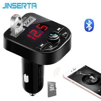 

JINSERTA Car MP3 Player Bluetooth Hands-free Car Kit Wireless Music MP3 Audio Modulator with LED Display Support U Disk/TF Card