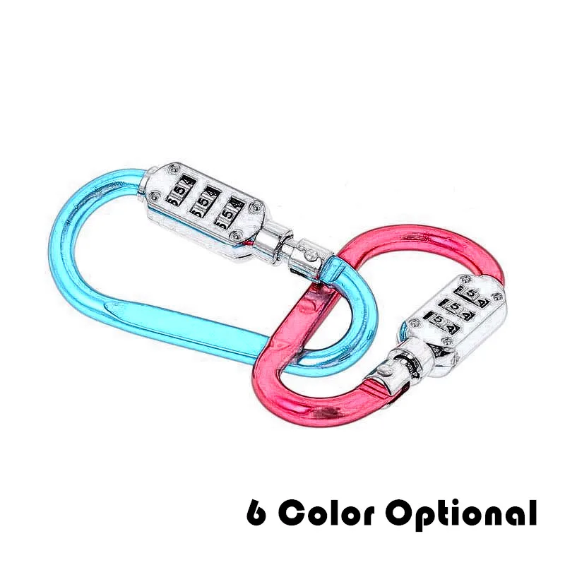

Travel D Shape Combination Lock Bag Anti-theft Camping Carabiner Hang Buckle Three-digit Password Outdoor Climbing Accessories
