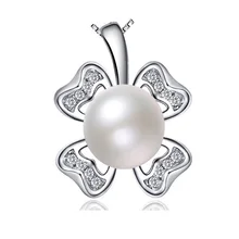 Четыре листа клевера пресноводным жемчугом натуральный жемчуг серебро 925 Подвеска yh4602
