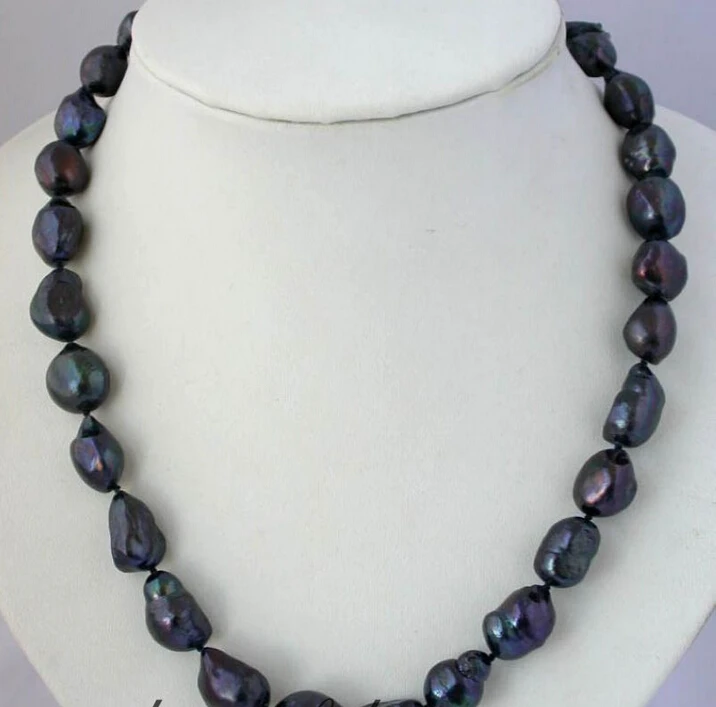 

Z2088 nature 15mm baroque black freshwater pearl necklace