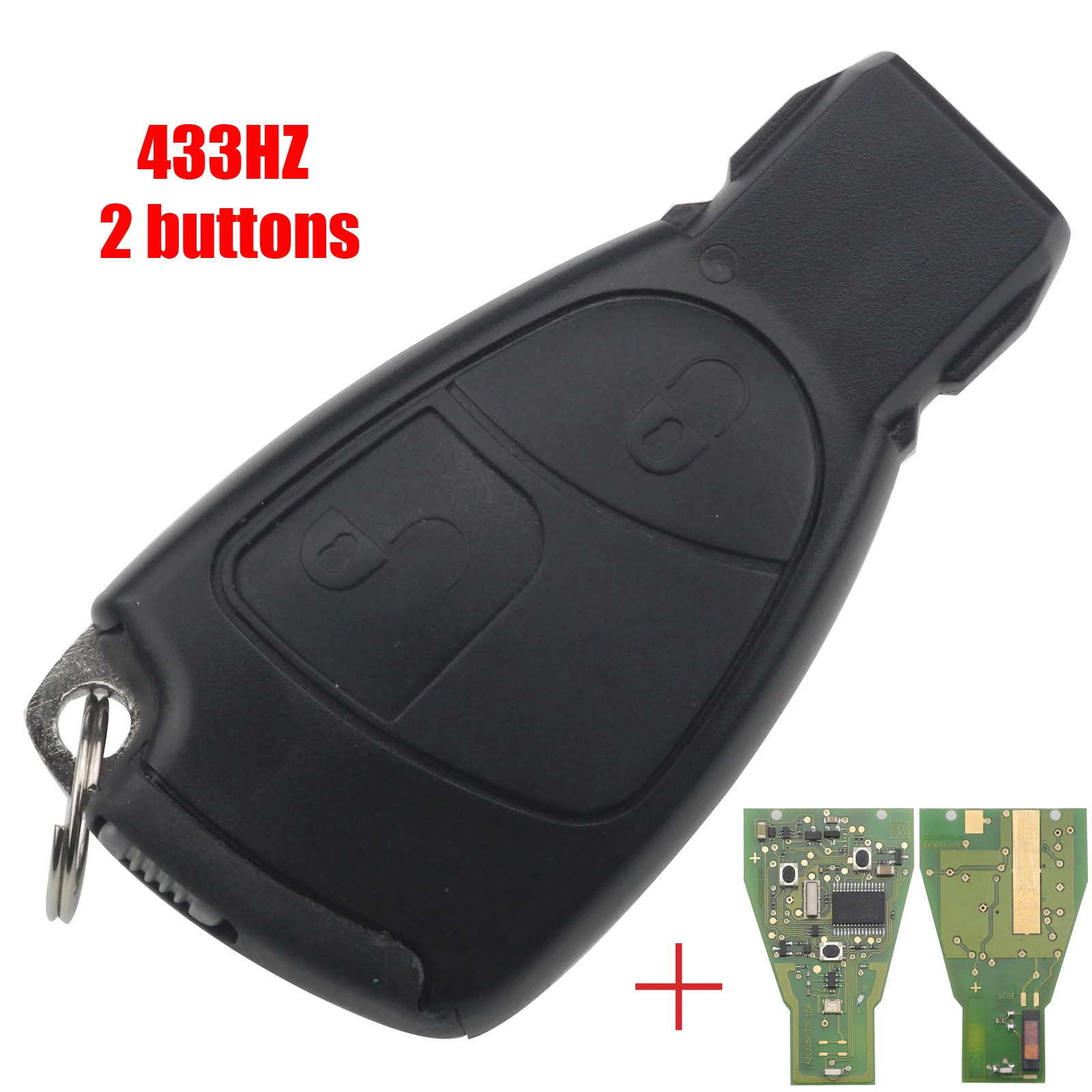 Jingyuqin 2 кнопки 433 МГц смарт-пульт дистанционного ключа автомобиля оболочки для Mercedes для Benz C E ML класс спринтер управления печатная плата без ключа