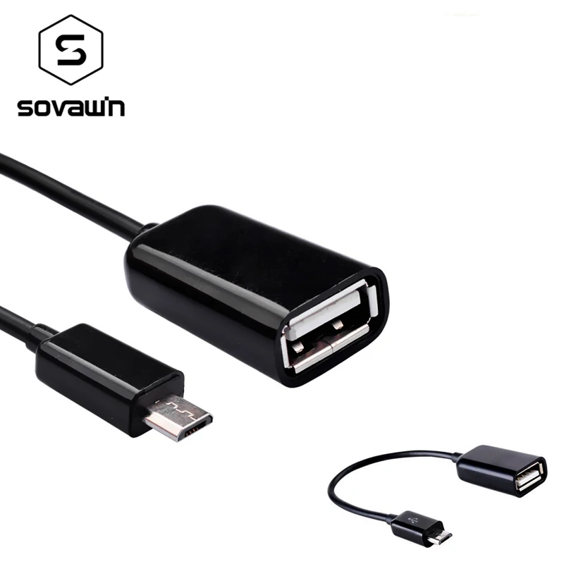 Sovawin 16 سنتيمتر عالية السرعة المصغّر USB وتغ كابل بيانات إلى الإناث USB المضيف وتغ محول ل وحي PC شاحن هاتف محمول يعمل بنظام تشغيل أندرويد