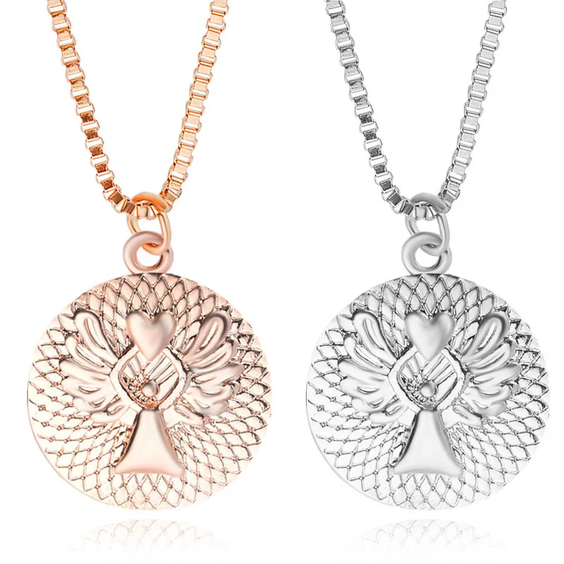 10pcs/lot Fashion round letters love guardian angel necklace