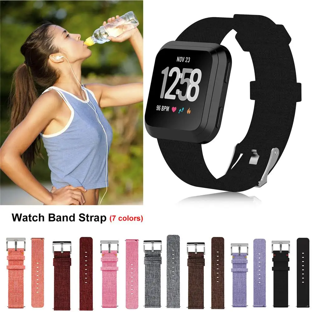 

Smart Bracelet Nylon Watch Strap Canvas Loop Watch Band For Fitbit Versa Smart Bracelets