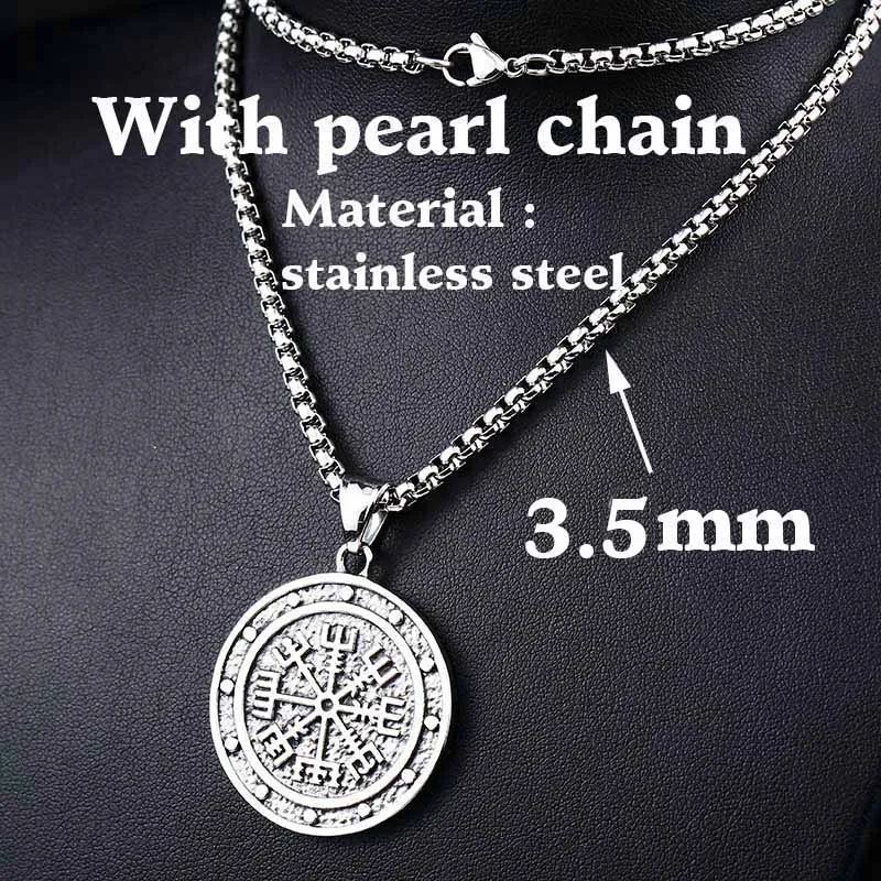 pearl chain style Beier lavic Norway Valknut языческий амулет кулон для мужчин ожерелье скандинавский Викинг ювелирные изделия символ Одина норвежский викинг воин - Окраска металла: pearl chain style