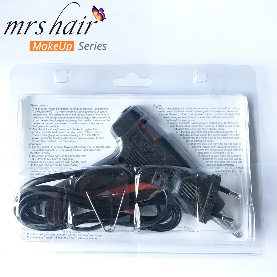 hair glue gun/ 20w Hot Melt Glue Sticks 10*0.7cm 12pc Professional Hair Tools Kits