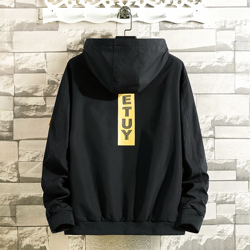 2019 Bomber Jacket Men Hip Hop Streetwear Casual Hooded Jacket Coat Retro Fashion Pocket Zipper Track Jackets New