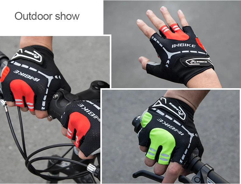 INBIKE велосипедные перчатки с полупальцами, велосипедные перчатки, велосипедные перчатки для горного велосипеда, велосипедные перчатки для езды на велосипеде с гелевой подкладкой