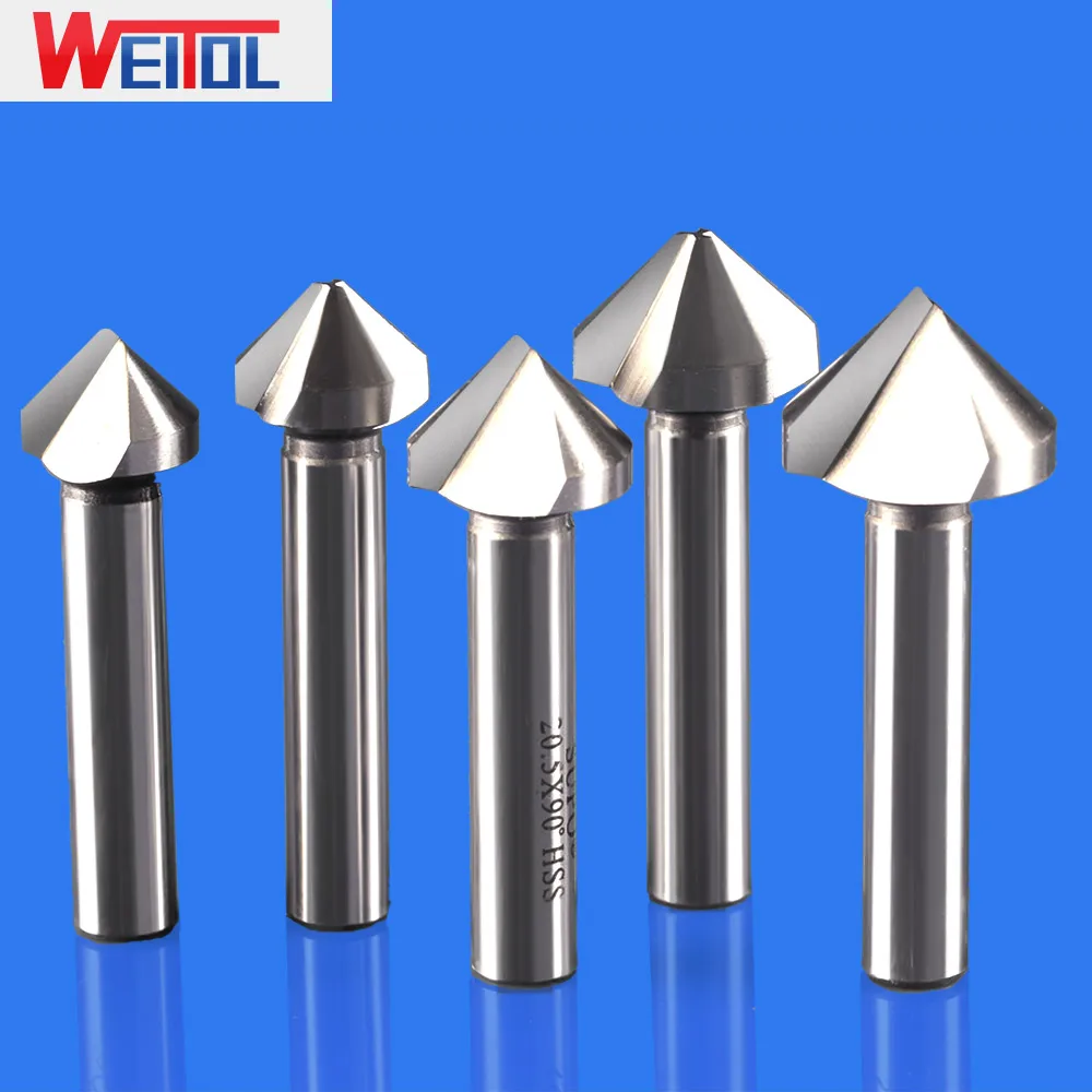 Weitol 1 флейта/3 флейты фаски биты 90 градусов фрезы для резки нержавеющая сталь