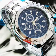 Рождество Продвижение DHL, серебро oriando Для мужчин большой циферблат Кварцевые часы Бизнес часы 100 шт./лот