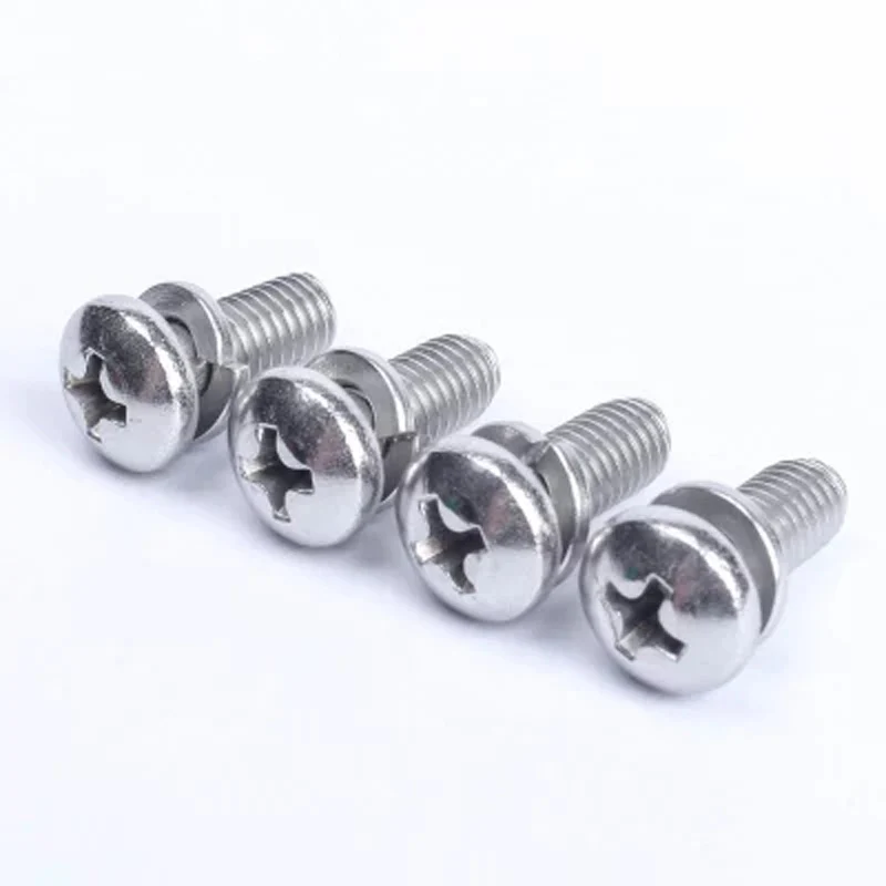 20pcs M3-M5 Two combination screws Round head Phillips screw stainless steel GB9074.3 With elastic pad Combinations bolt | Обустройство