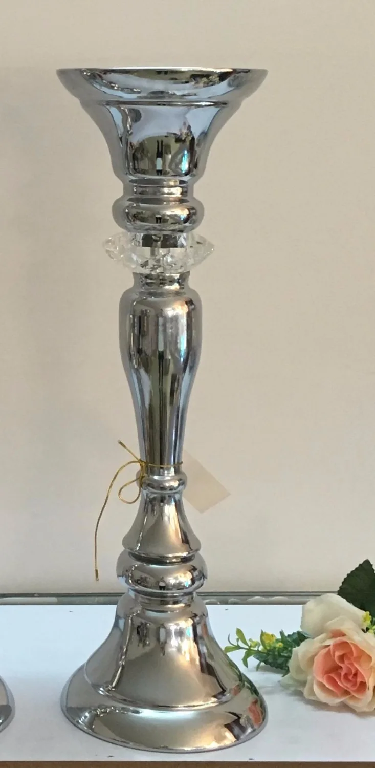 Silver Wedding Flower Vase Flower Stand Table Centerpiece 49cm Tall