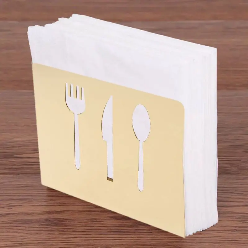 

Hollow-Out Stainless Steel Napkin Rack Box Serviette Holder Organizer Tissue Dispenser Storage Case Table Decoration Home Party